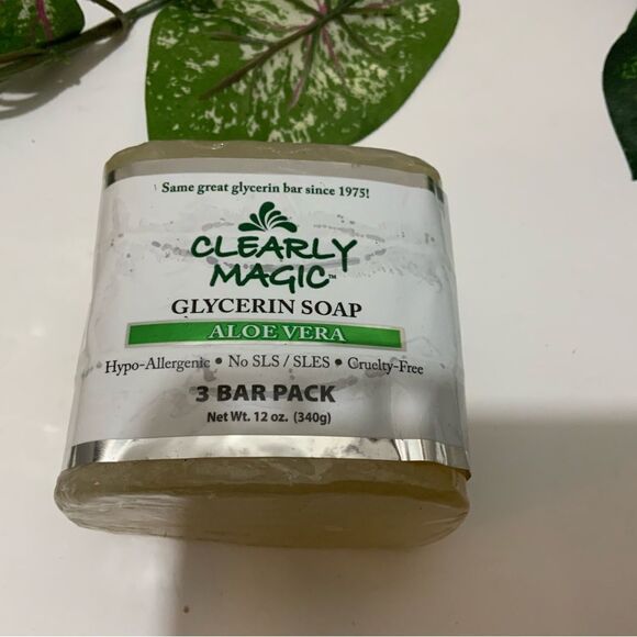 Clearly Magic discontinued glycerin aloe Vera soap 3 bar pack 12oz - Picture 2 of 6